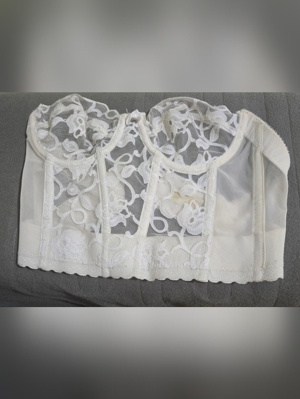 Vintage Victoria’s Secret ILGWU White Lace Bustier Corset Top